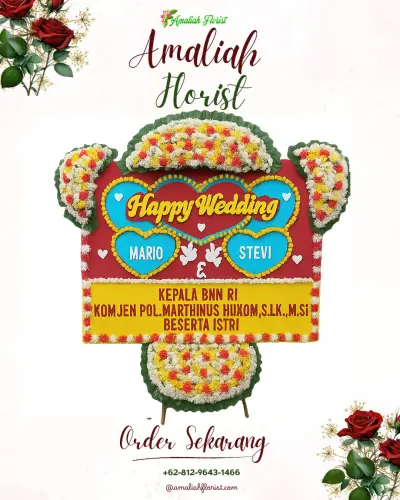 Karangan Papan Bunga Pernikahan di Mafututu